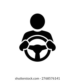 Driver driver icon with steering wheel for professions theme