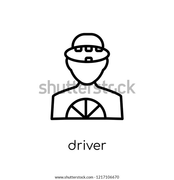 Driver icon. Trendy modern\
flat linear vector Driver icon on white background from thin line\
Professions collection, editable outline stroke vector\
illustration