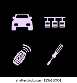 driver icon. driver vector icons set car key signal, pedals, screwdriver and car