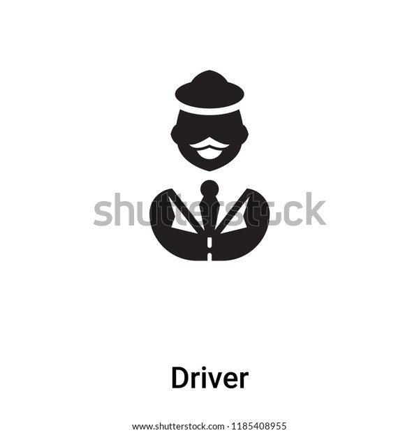 Driver icon vector isolated on white background,\
logo concept of Driver sign on transparent background, filled black\
symbol
