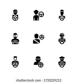 driver icons or logos isolated sign symbol vector illustrations - Collection of high quality black style vector icons