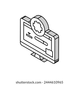 driver installation repair computer isometric icon vector. driver installation repair computer sign. isolated symbol illustration