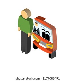 Driver isometric left top view 3D icon