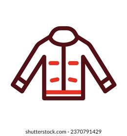 Driver Jacket Vector Thick Line Two Color Icons For Personal And Commercial Use.

