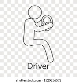 Driver Jumping icon concept on transparency background. Business creative  idea design. Line vector illustration use for your presentation or web page.