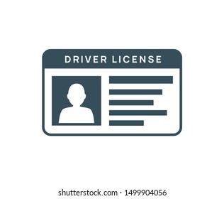 Driver licence icon. Driver id card vector license. Drive identity photo identification.
