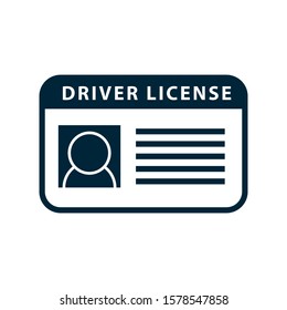 Driver licence icon. Vector Driver id card license. Drive identity photo identification.