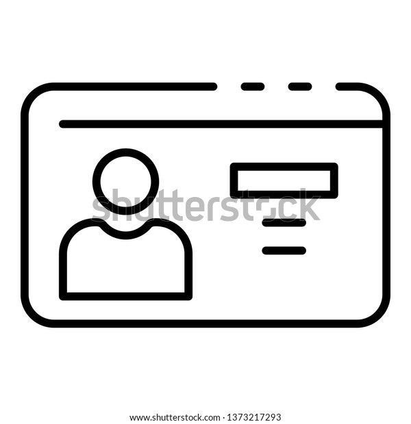 Driver license card\
icon. Outline driver license card vector icon for web design\
isolated on white\
background