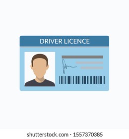 Driver license document isolated on white. Vector illustration