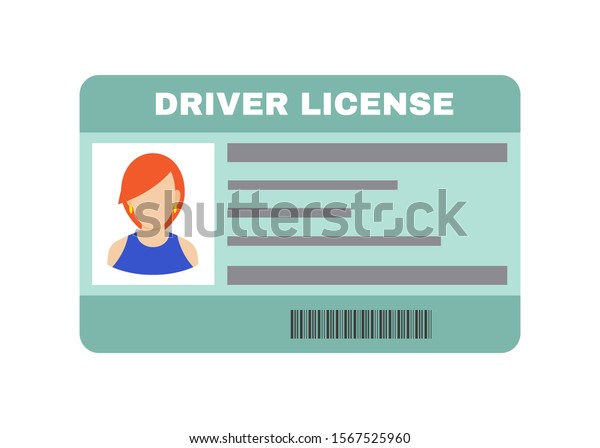 Driver License Flat Stylewoman Avatar Identity Stock Vector (Royalty ...