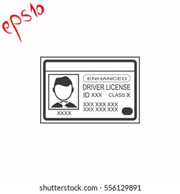 Driver license grey icon.