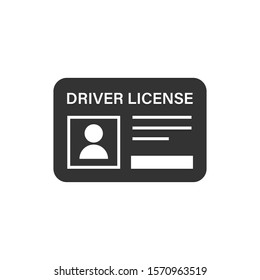 Driver license icon in flat style. Id card vector illustration on white isolated background. Identity business concept.