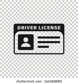 Driver license icon in flat style. Id card vector illustration on white isolated background. Identity business concept.