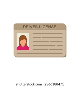 Driver license icon in flat style. Id card vector illustration on isolated background. Person document sign business concept.