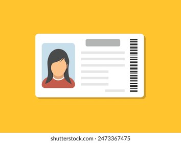 Driver license icon in flat style. Identification document vector illustration on isolated background. Profile card sign business concept.