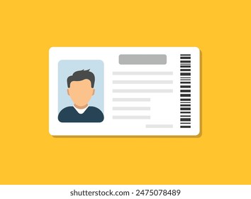 Driver license icon in flat style. Identification document vector illustration on isolated background. Profile card sign business concept.