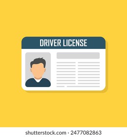 Driver license icon in flat style. Id card vector illustration on isolated background. Person document sign business concept.