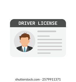 Driver license icon in flat style. Id card vector illustration on isolated background. Person document sign business concept.