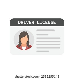 Driver license icon in flat style. Id card vector illustration on isolated background. Person document sign business concept.