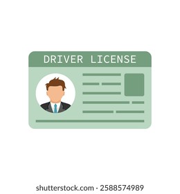 Driver license icon in flat style. Id card vector illustration on isolated background. Person document sign business concept.