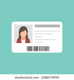 Driver license icon in flat style. Identification document vector illustration on isolated background. Profile card sign business concept.