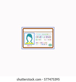 Driver license  icon Vector design. Colored illustration.
