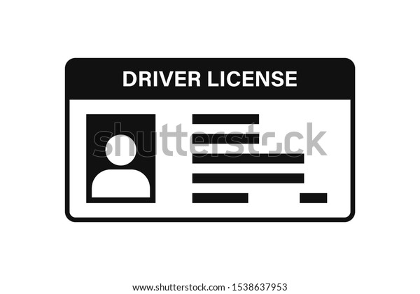 Driver license icon vector isolated white\
background. Drive identity photo identification. Isolated vector\
sign. Driver id card vector license icon.\
EPS10