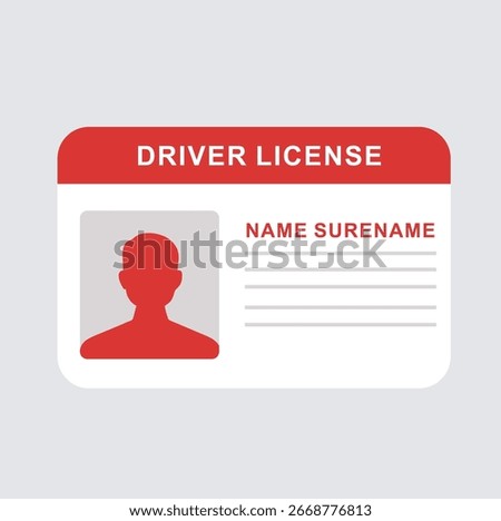 Driver License ID Card Vector Illustration for Identity and Document Concept
