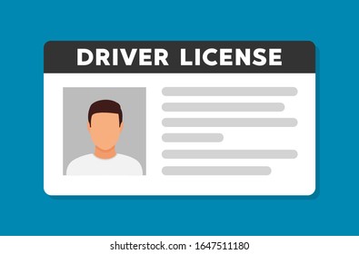 Driver license id with photo avatar icon