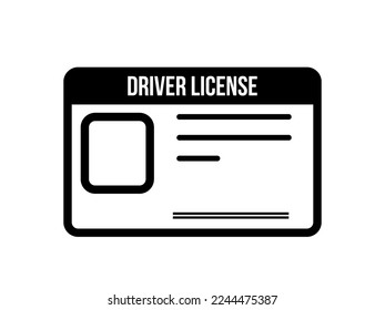 Driver License Identification. Vector with driving document isolated on white background