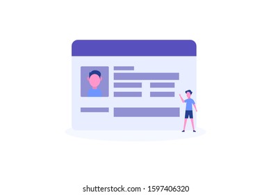 Driver License illustration concept for web landing page template, banner, flyer and presentation