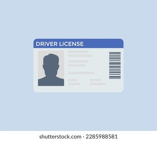 Führerschein mit männlichem Foto. Logo-Design für Identifikation oder ID-Karte. Dokument Führerschein Identifikation Vektordesign und Illustration.
