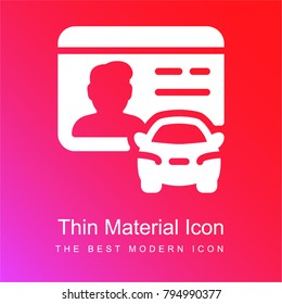 Driver license red and pink gradient material white icon minimal design