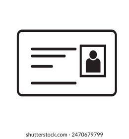 Driver license, staff identification and Employee clerk card on white background. ID card icon. Identification card icon. vector illustration