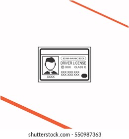 Driver license vector grey icon on white background. Driver license symbol stock   illustration. Business picture.