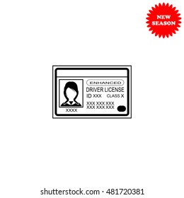 Driver license vector icon isolated on white background.