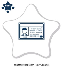 Driver license vector icon. Men's