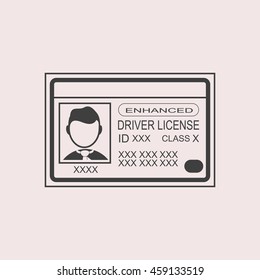 Driver license web icon. Isolated illustration