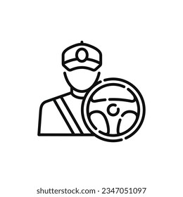 Driver line icon isolated on white background