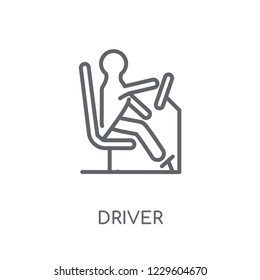 Driver linear icon. Modern outline Driver logo concept on white background from Professions collection. Suitable for use on web apps, mobile apps and print media.