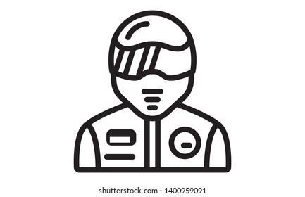 Driver linear icon. Transportation service. Thin line illustration. Contour symbol. Raster isolated outline drawing - Illustration