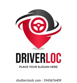 driver location vector logo template. This design use steer symbol