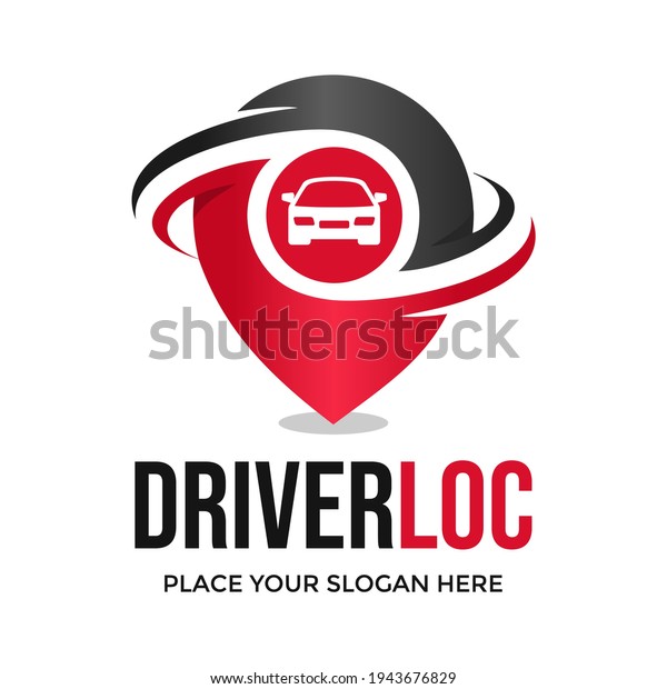 driver location vector logo template. This\
design use car location