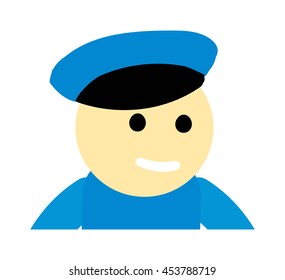 Driver man cute funny cartoon man