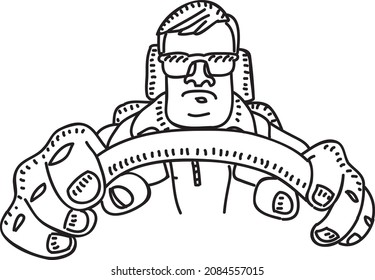 Driver man  - sketchy vector illustration. 