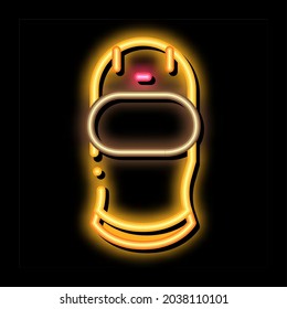 driver mask neon light sign vector. Glowing bright icon driver mask sign. transparent symbol illustration