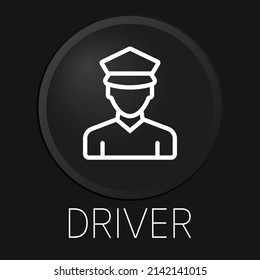 Icono mínimo de la línea vectorial del controlador en el botón 3D aislado en el fondo negro. Vector Premium.
