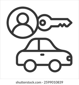 Driver Outline Icon Vector Illustration