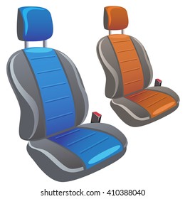 Driver   passenger seat the car  Vector illustration 