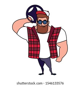 driver person design, Worker professional working occupation job corporate employee and service theme Vector illustration